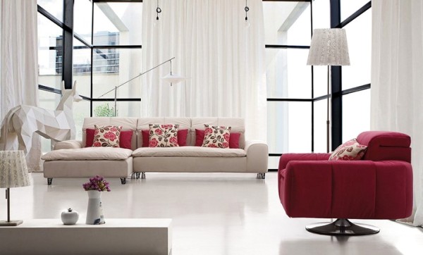 雅致清新客廳布藝沙發(fā)色彩凸顯時(shí)尚